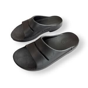 OOFOS OOahh Slide Sandal Black Recovery Footwear UNISEX M-6 W-8
